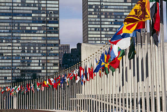 Hauptsitz der Vereinten Nationen in New York, USA